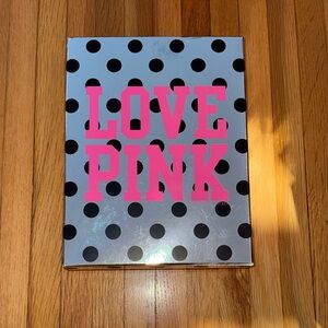Victoria’s Secret Polka Dot LOVE PINK Box silver with black dots & pink writing